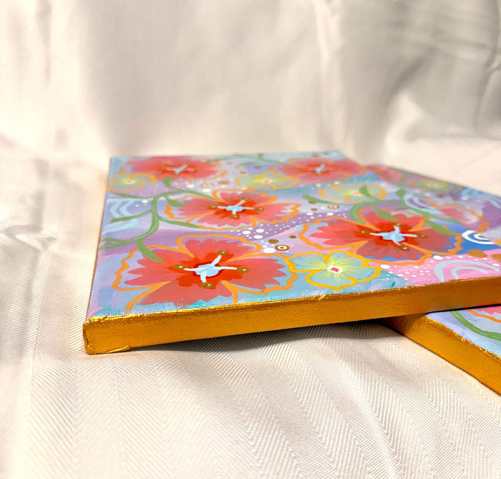 8x10 Flower Paintings Set of 2
