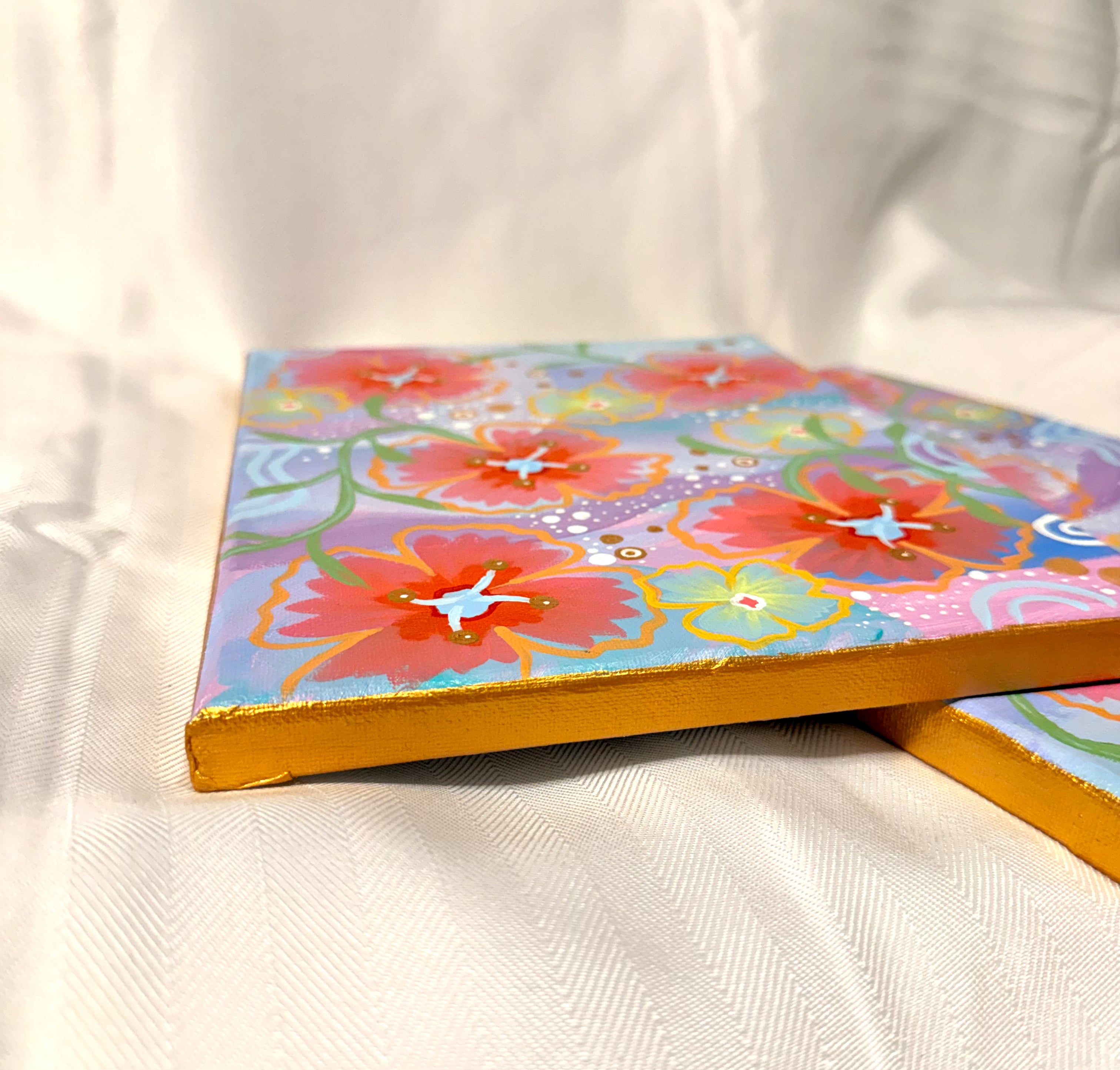8x10 Flower Paintings Set of 2