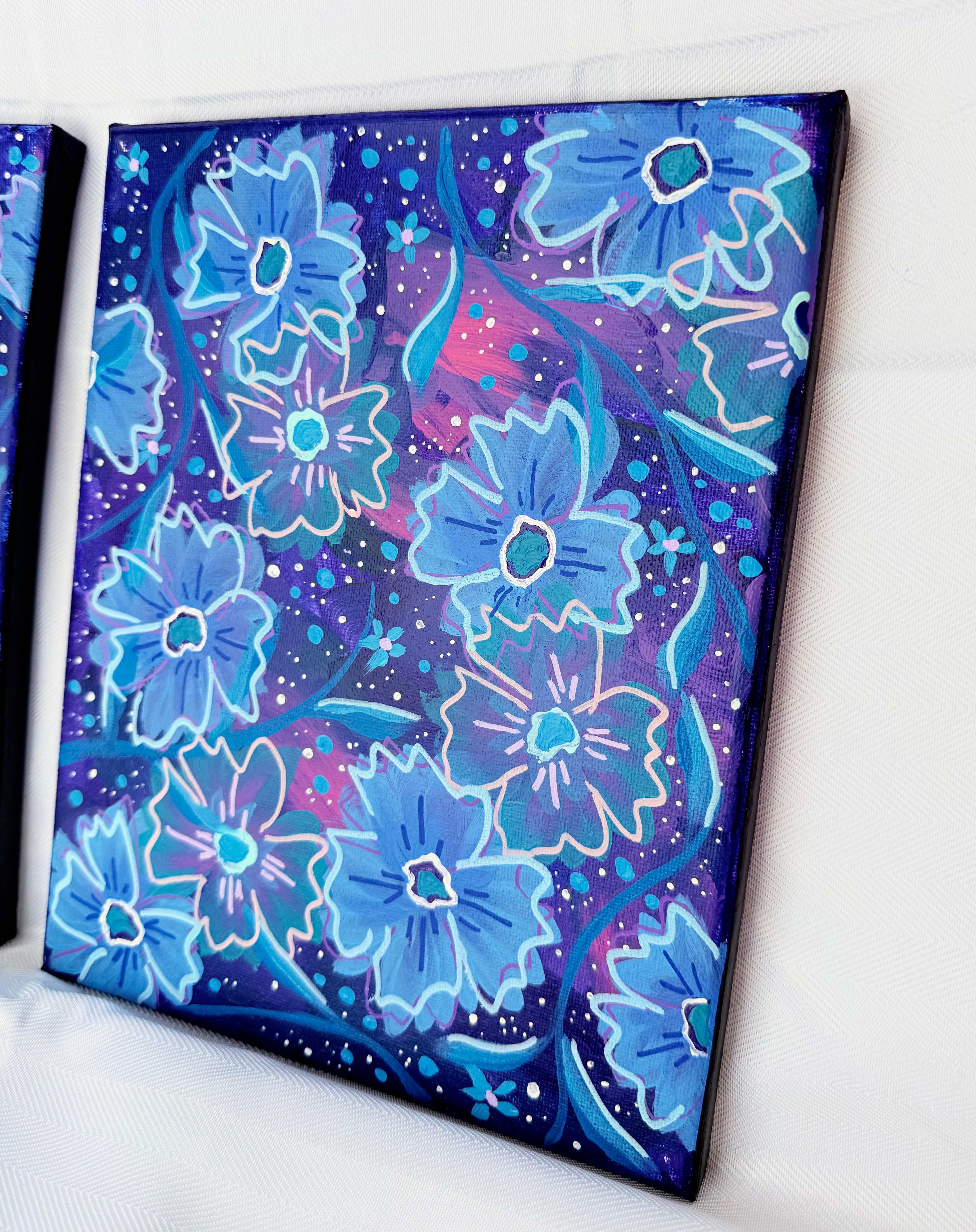 8x10 Flower Paintings Set of 2